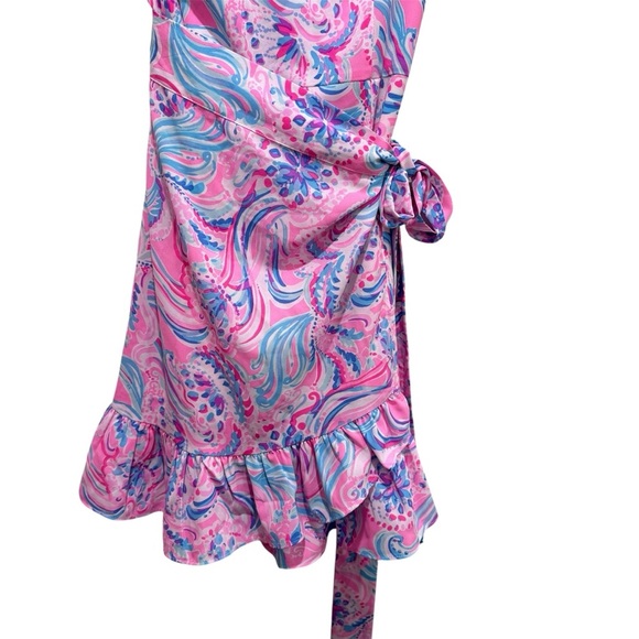 Lilly Pulitzer Joselyn Faux Wrap Dress Prosecco Pink Don’t Be Jelly Resort Sz 12 - Picture 4 of 15